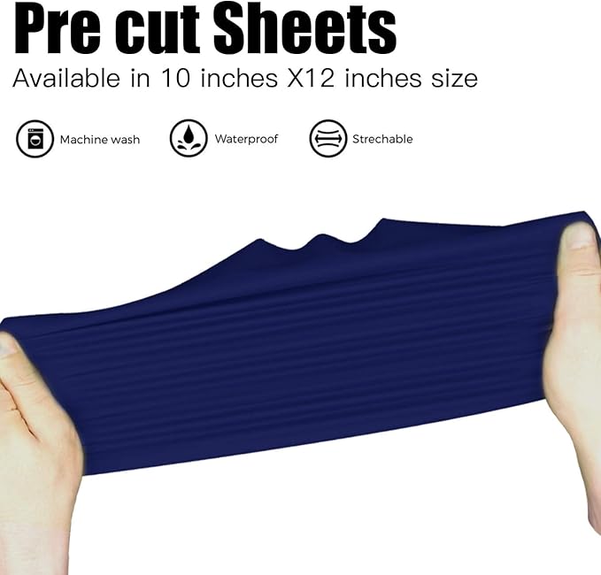 JANDJPACKAGING Blue HTV Vinyl for T-Shirts 12"x10" Heat Transfer Vinyl 10 Pack Iron on Vinyl (Navy Blue)