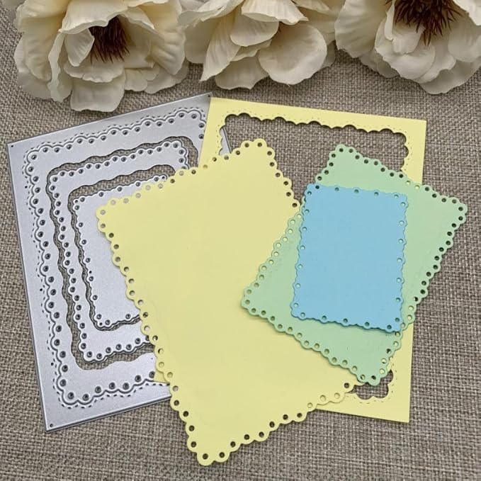 Lapoo Flowers Metal Cutting Die for Scrapbooking - Durable, Cut Stencils for DIY Scrapbook Photo Album Decorative Paper Card, Card Making Supplies, Embossing (Multiple Polka-Dot Boxes 5.2 x 4 in)