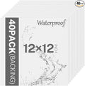 40 Pack 12" X 12" PVC Mat Board, Cuttable Waterproof Sign Board, Thick Backing Board for DIY Photo Frames, Graffiti Drawing Board, Art Mats, Poster Board, Carving Board