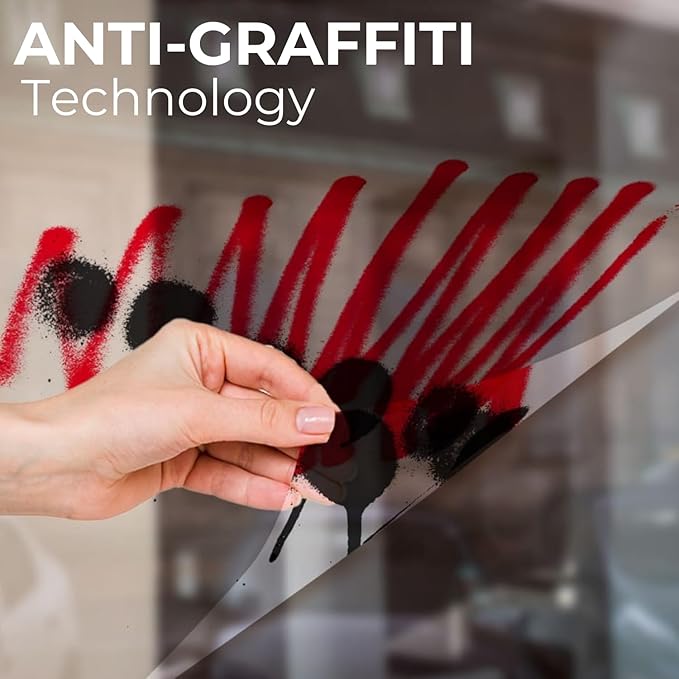 UV 99% VLT 5% Security and Safety 4 Mil Color Window Film Shatterproof Anti Shatter Tempered Glass Film for Home and Office Windows (VLT 5%, 24 in x 15 FT)