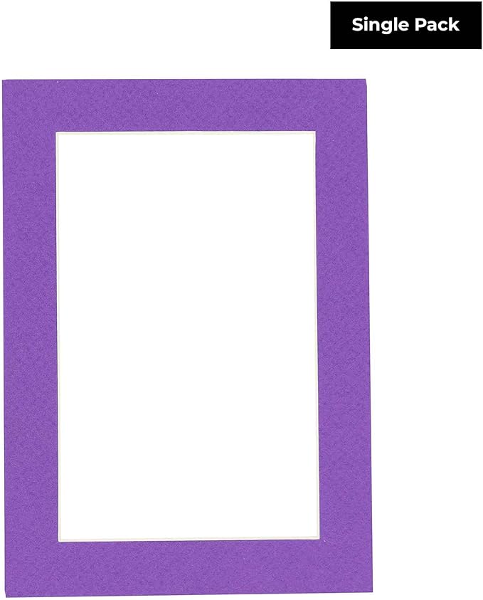 Poster Palooza 8.5x11 Mat Bevel Cut for 7x9 Photos - Acid Free Purple Precut Matboard - For Pictures, Photos, Framing - 4-ply Thickness