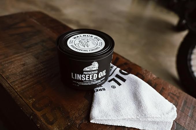 Walrus Oil - Polymerized Linseed Oil. 100% Natural, VOC-Free, Fast Curing Wood Sealer. Food-Contact Safe, 16oz Can