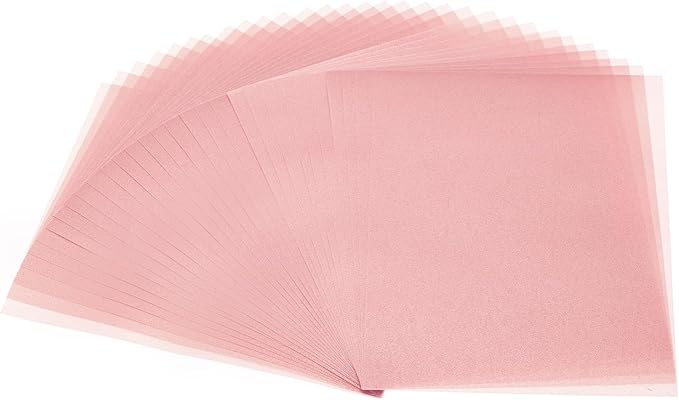 PATIKIL 30 Sheets Vellum Paper 4.25x5.5, Vellum Paper Printable Translucent Paper 100GSM Colored for Invitations Laser Inkjet Printing Card Making Crafting Wedding Tracing, Pink