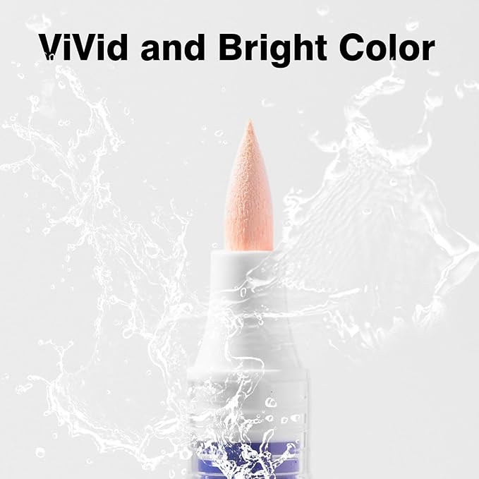 9 Color Acrylic Paint Markers, Water-Based Acrylic Markers for Artists Adults Coloring Drawing Cartoon Anime Comic - Brush Tip for Rock Painting, Wood, Canvas, Fabric, DIY Crafts (Pearl Pig Series)