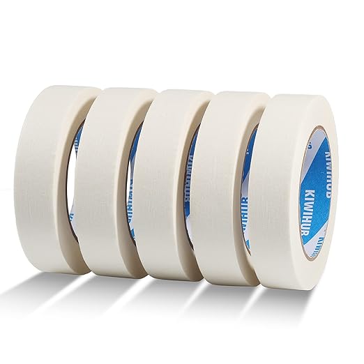 White Painters Tape,1" x 60 Yards x 5 Rolls (300 Yards Total) - Medium Adhesive Masking Tape for Painting,Labeling,DIY Crafting,Decoration and School Projects
