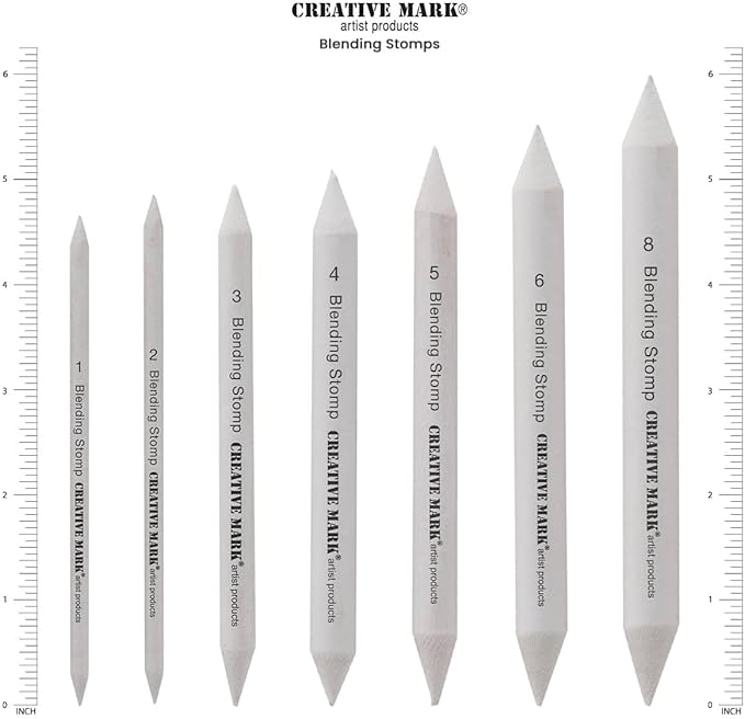 Creative Mark Blending Stumps - Solid Double-Ended Blending Stumps for Blending Charcoal, Pencils, Pastels, and More! - [Size # 4-12 Count] (Pack of 2)