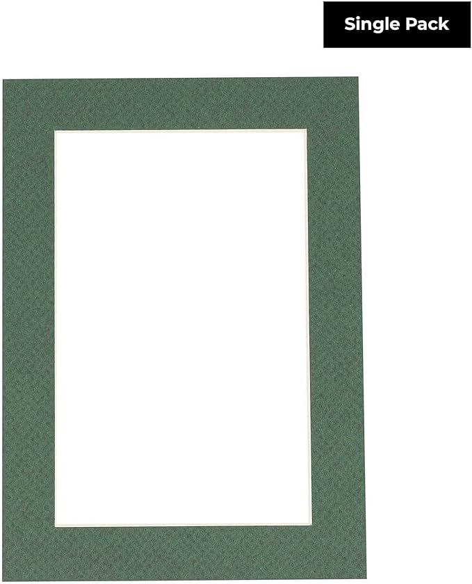 6x8 Mat for 8x10 Frame - Precut Mat Board Acid-Free Show Kit with Backing Board, and Clear Bags Hunter Green 6x8 Photo Matte Made to Fit a 8x10 Picture Frame Matboard for Framing, Pack of 1 Mat