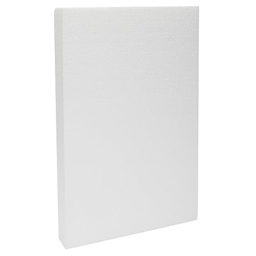 Rectangular Foam Blocks - Easy-to-Carve Sculpting Foam - Diorama Base Rectangles for Model Displays - Versatile Craft Pack for DIY Craft - Pack of 3, 17 x 11 x 2 in, White