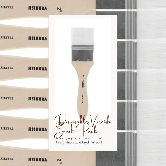 Jerry's Artarama InstaVar™ Gloss Picture Varnish & Varnish Brush Sets - Perfect for Varnish Paintings, Artists, Professionals, Restoration, & More! - 16.9oz Bottle w/ Set of 6 Brushes