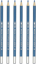 PATIKIL Watercolor Pencil, 6Pcs Water Soluble Pencils for Blending, Coloring, Sketch Drawing, Painting, Blue