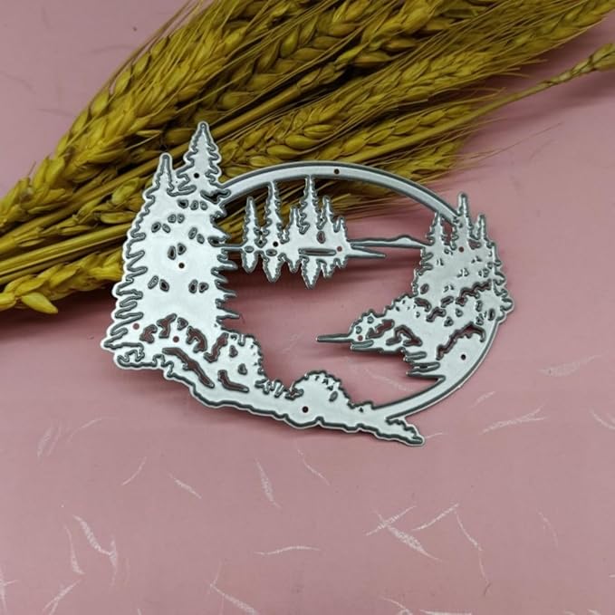 Mvchifay Cutting Dies Happy Birthday Metal Stencils Scrapbooking Tool DIY Emboss Paper Card Making (Christmas Forest-10.2x7.8cm)
