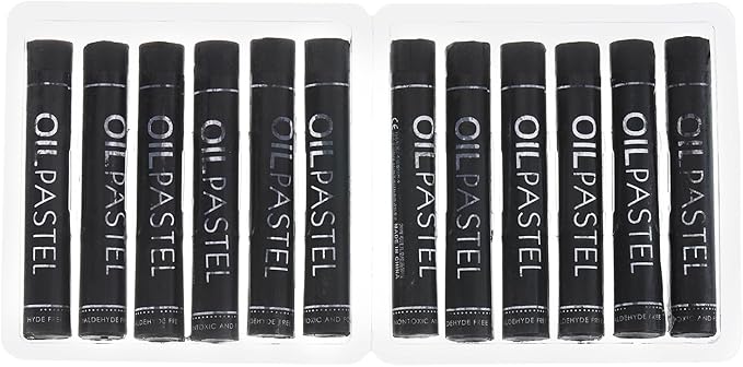 PATIKIL Black Oil Pastels, 12Pcs Soft Oil Crayons Creamy Pastels Stick Art Supplies for Art Painting Drawing Blending Graffiti for Artists Beginners