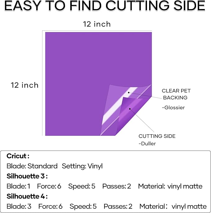 HTVRONT Permanent Adhesive Vinyl Sheets for Cutting Machine, 40 Sheets 12" x 12" Permanent Vinyl Bundle for Cups, Decals, Craft Projects