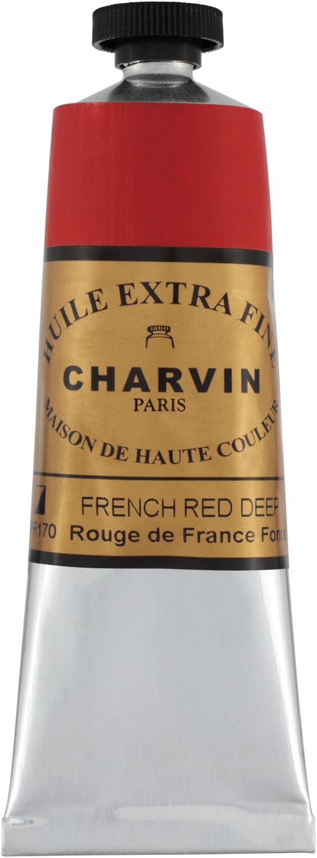 Charvin Extra Fine Oil Paint, French Red Deep 60 ml - Triple-Milled, Rich Texture, Poppy Oil-Based, Light-Fast, Handmade, Archival Quality