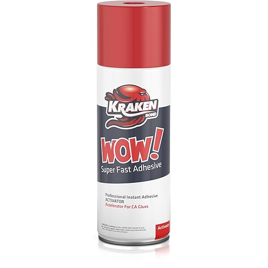 KRAKEN BOND Wow! Spray Adhesive Activator(1X6.76 Oz.) - Cyanoacrylate Super Glue Accelerator Spray for Plastic, Metal, Wood & PVC, CA Glue Activator | 1 Pack