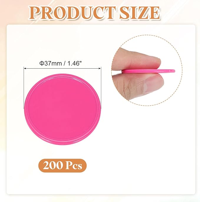 uxcell Plastic Poker Chips, Learning Counters Counting Counters Disk Marker Opaque Game Token for Game Play Math Counting