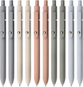 Gel Pens, 10Pcs 0.5mm Black Ink Pens Fine Point Smooth Writing Pens, High-End Series Retractable Pens for Journaling Note Taking, Cute Office School Supplies Gifts for Women (10 Pcs Morandi)