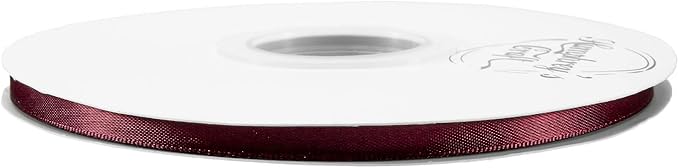 Humphrey's Craft 1/4 Inch Burgundy/Maroon Double Faced Satin Ribbon - 50 Yards Variety of Color for Crafts Gift Wrapping DIY Bows Bouquet Decoration Sewing Christmas Tree Wedding Invitation Card.