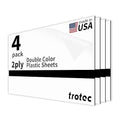 Trotec TroLase | 12"x24"x1/32", 4 Pcs | White/Black | 2 Ply | Modified Acrylic | Laser Engraving Double Color Plastic Sheet | Engraving Blanks for Laser, Saw, Guillotine | Made in USA