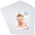 Egofine 8x10 White Picture Mats Pack of 6, Frame Mattes for 5x7 Pictures, Acid Free, 1.2mm Thickness, with Core Bevel Cut