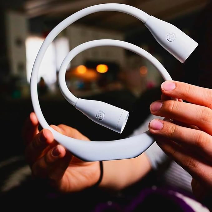 Lumos Knitting Light, Crafter Light Around Neck for Knitters and Crocheters, 3 Colors & Adjustable Brightness. Portable, Wearable, Rechargeable&Long Lasting (White)