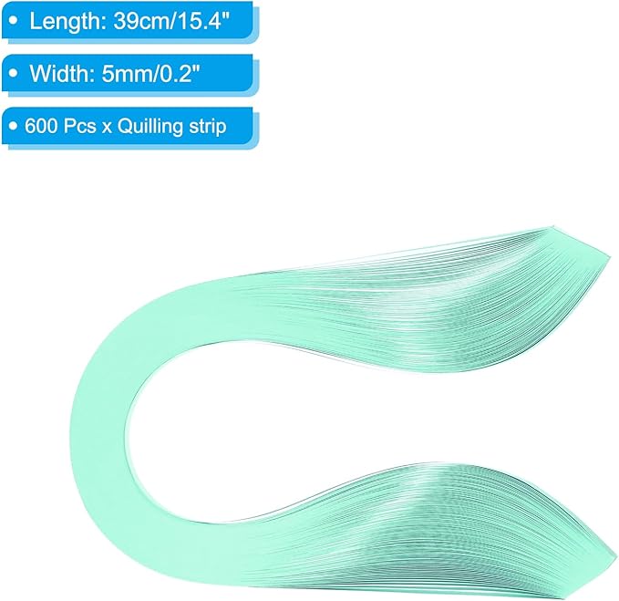 PATIKIL Quilling Strips Paper 600pcs 5mm 39cm Origami Paper Quilling Kits for Art DIY Hand Craft Christmas, Green