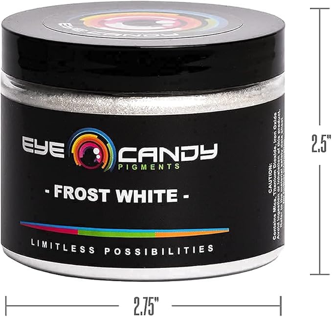Eye Candy Pigments Premium White Mica Powder - Frost White (50gr) - for Epoxy, Resin, Soap, Paint, Woodworking, Acrylic Pouring, Bath Bombs, Fishing Lures - DIY Arts and Crafts Additive