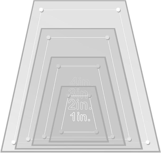Quilting Acrylic Template Set | Precision Tools for Quilting Enthusiasts | Tumbler Blocks Design | Includes Sizes 4", 3", 2", 1" | 1/8 Clear Acrylic | 1/4" Seam Allowance for Accuracy
