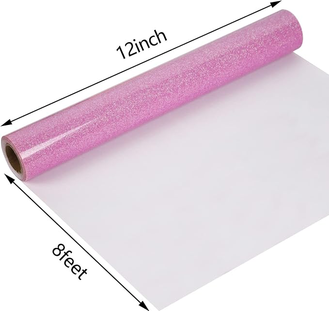 guangyintong Glow Glitter Purple Heat Transfer Vinyl HTV Rolls, 12" x 8ft Iron on Vinyl for T-Shirts, Glitter HTV Vinyl for All Cutter Machines Easy to Cut & Weed for DIY Design