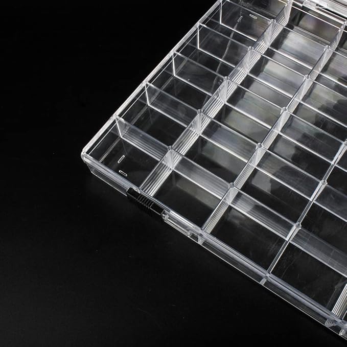 36 Grids Clear Plastic Organizer Box, Craft Storage Container for Beads Organizer, Art DIY, Crafts Jewelry Storage, Fishing Tackles, Rock Collection, 1 Pack