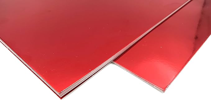 TGXRZX Metallic Red Cardstock Paper,Size 8 "x 11" (250gsm), 15PCS,Mirror Finish Gold Foil Board for Crafting, Invitations, and Decorations,Die Cut and Plotter,Card Making (Bright red)
