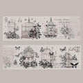 3pcs Vintage Lace Tape Cutout Art Lace Black White Stickers Roll Sticker PET Reusable Exquisite Lace Floral Cage Pattern Tape for DIY Scrapbook Album Journal Photo Frames Decor