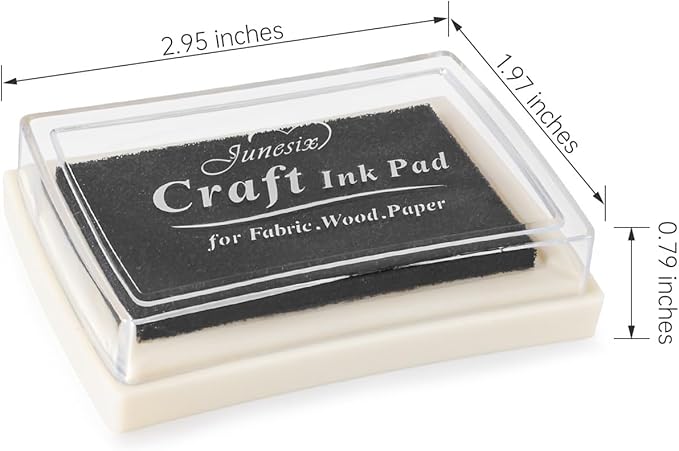 Black Ink Pad Finger Washable Kids Stamp Ink Pad for Rubber Stamps Paper Scrapbooking