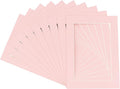 Pack of TEN 8.5x11 Mats Bevel Cut for 7x9 Photos - Acid Free Pink Precut Matboards For Pictures, Photos, Framing - 4-ply Thickness