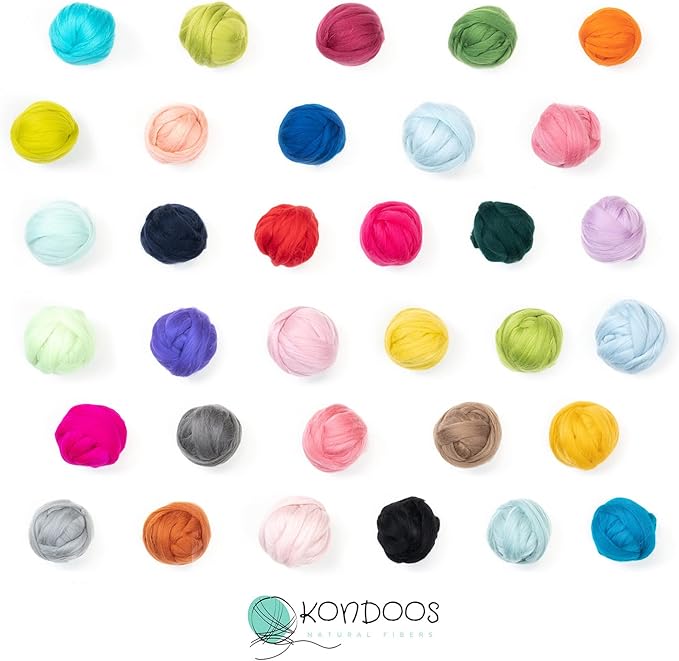 Colored Natural Wool roving, 8 OZ. Best Wool for Needle Felting, Wet Felting, handcrafts and Spinning. (Graphite)