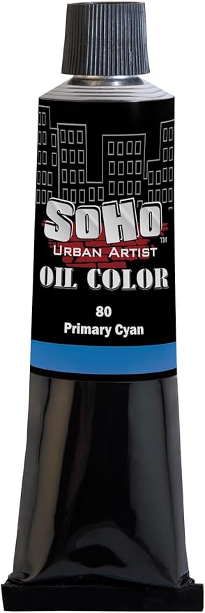 Soho Urban Artist Oil Paint - Primary Cyan, 170 ml Tube - Best Valued Oil Colors for Painting, Excellent Pigment Load