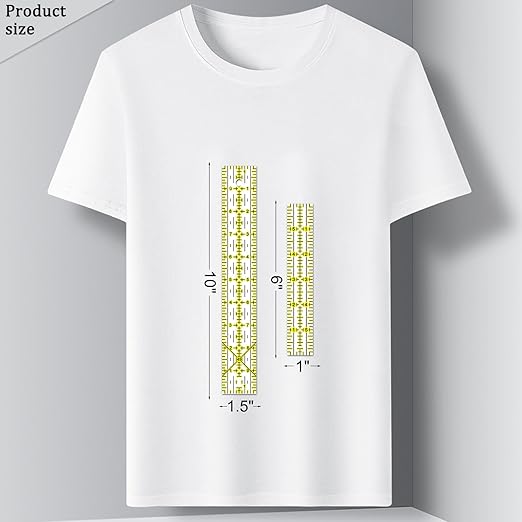 Quilting Rulers, Sewing Ruler, Acrylic Ruler for Sewing and Quilting,Cutting Ruler with Non-Slip Rings (3"x17",1.5"x17",3"x12",1.5"x10",1"x6") (Yellow)