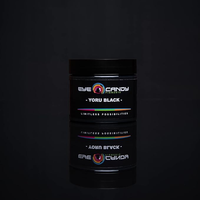 Eye Candy Pigments Premium Black Mica Powder - Yoru Black (50gr) - for Epoxy, Resin, Soap, Paint, Woodworking, Acrylic Pouring, Bath Bombs, Fishing Lures - DIY Arts and Crafts Additive