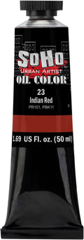 Soho Urban Artist Oil Paint - Indian Red, 50 ml Tube - Best Valued Oil Colors for Painting, Excellent Pigment Load