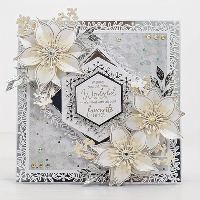 Lapoo Flowers Metal Cutting Die for Scrapbooking - Durable, Cut Stencils for DIY Scrapbook Photo Album Decorative Paper Card, Card Making Supplies (Multiple Large Lace Square Frames 8.1 x 8.1 in)