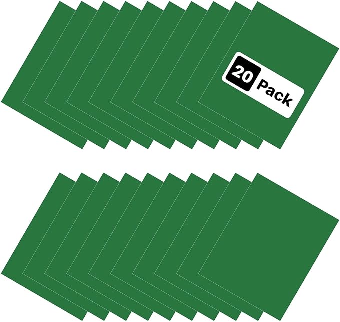 HTVRONT Green Heat Transfer Vinyl Bundle: 20 Pack 12" x 10" Green Iron on HTV for T-Shirt, Compatible with Cricut Cutting Machine, Silhouette Cameo or Heat Press Machine