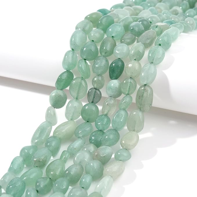 Green Aventurine Pebble Nugget Oval Free Tumbled Stone 6-8mm Natural Gemstone Loose Beads Approx 15.5 inch for DIY Jewelry Making