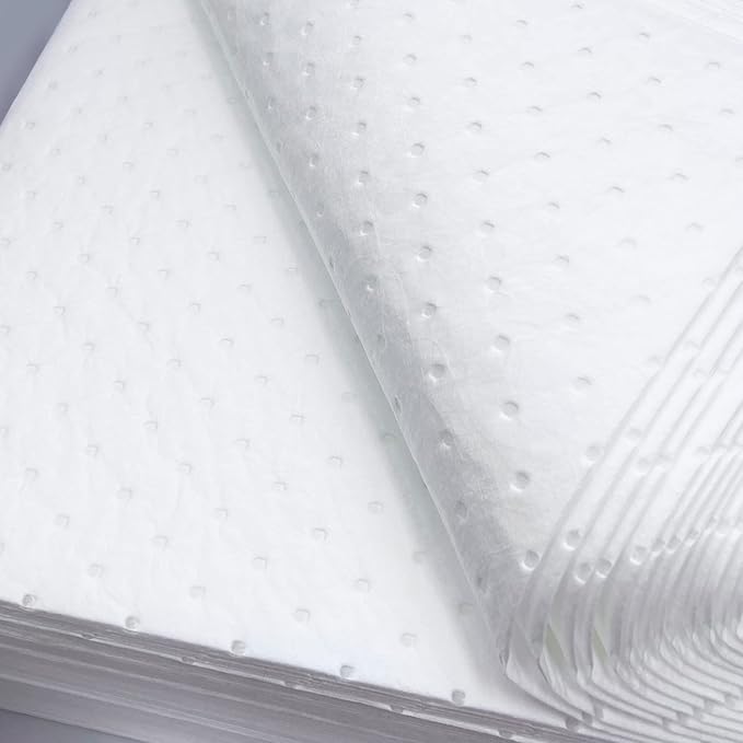 Heavyweight Oil Absorbing Pads,White Absorbing Heavy Weight Oil-Only Absorbent Mat Pad (20 Pads,15" x 20"')…