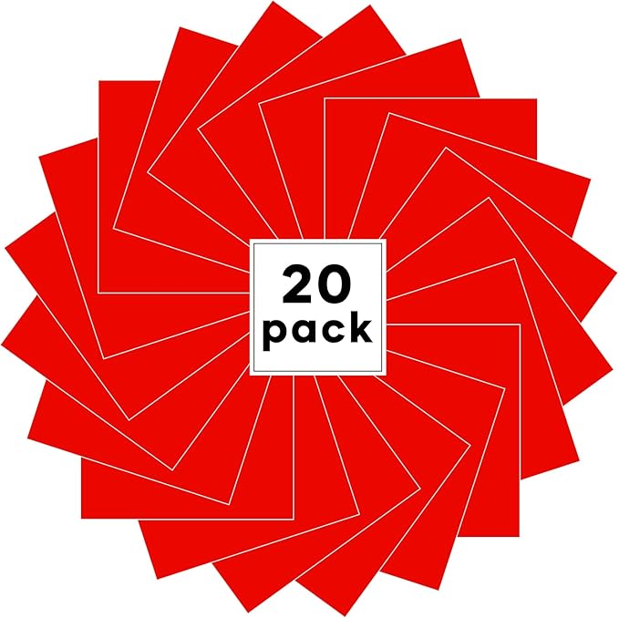 HTVRONT Red Heat Transfer Vinyl Bundle: 20 Pack 12" x 10"in Iron on HTV for T-Shirt, Compatible with Cricut Cutting Machine, Silhouette Cameo or Heat Press Machine