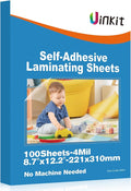 Uinkit 4Mil Thicker Single-Sided Self-Adhesive Laminating Sheets 100Pack (Bulk Supply) Letter Size 8.5x11"- Bulk Laminating Paper for Businesses, Schools & Restaurants - No Heat Machine Needed