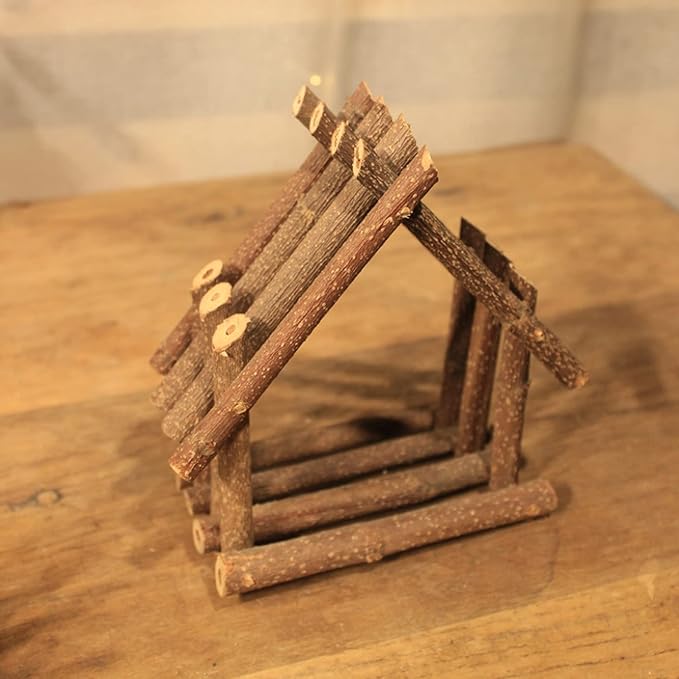 FSWCCK 100 PCS Craft Sticks, 2 Inch Natural Birch Twigs Sticks, Mini Wood Log for DIY Crafts, Farmhouse Centerpiece Decor and Rustic Home Decor
