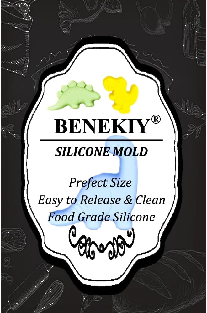 2 Pack Cute Dinosaur Silicone Molds 3D Dinosaur Themed Baking Mould Tray DIY Baking Tool for Chocolate Cake Dessert Candy Mousse Pastry Handmade Soap Cupcake Topper