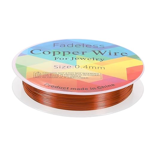 HARFINGTON 30ft Jewelry Wire, 26 Gauge (0.4mm) Brass Craft Soft Metal Tarnish Resistant Copper Beading Wire for Jewelry Making Supplies Crafting, Coffee