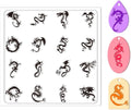 CHGCRAFT Dragon Polymer Clay Texture Sheets Clear Clay Silicone Texture Sheets Silicone Texture Stamp Sheets for DIY Crafts Projects and Making Earrings Jewerly, 5.5x5.5inch