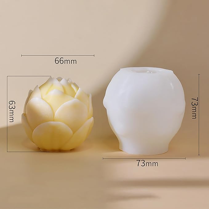 Large Flower Succulent Candle Mold Resin Casting Silicone Molds for Home Decor & Candle Making Wave Spiral Mold